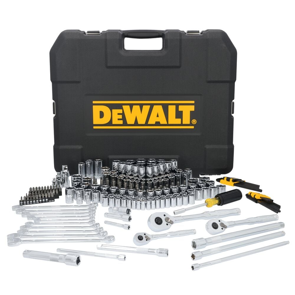 DEWALT® TOUGHSERIES™ DWMT45417 Mechanics Set contents laid out on white at a profile view