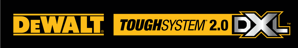 DeWalt Tough Stystem 2.0 DXL Horizontal Logo on black with gradient DXL
