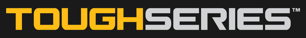 Logo featuring the words TOUGH SERIES in bold yellow and gray letters on a black background.